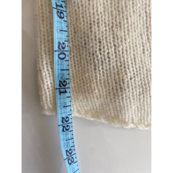 Sundance Lambswool Sweater Asymmetric Hem Cream with Gray Dots Size M - Picture 6 of 8